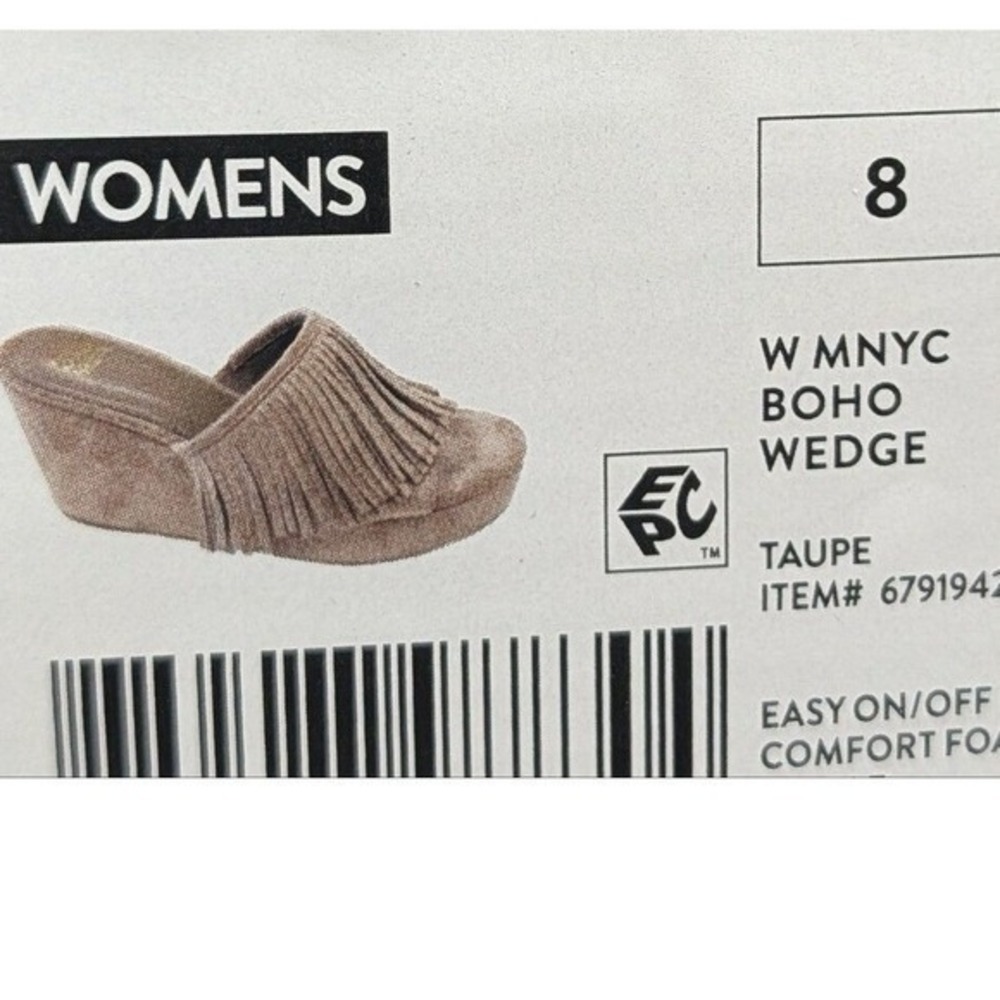 Madden NYC Fringe Platform Wedge Slides Taupe Size 8 New NWT - Picture 8 of 9